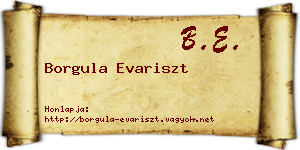 Borgula Evariszt névjegykártya